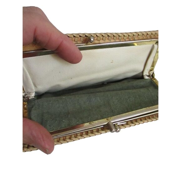 Vintage Clutch Wallet 1970's Women's 7" Handmade Leather Tooled Leaved Hippie - Picture 5 of 10